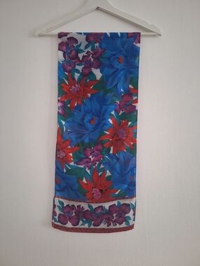 Berkshire Floral Scarf in Blue, Purple and Green